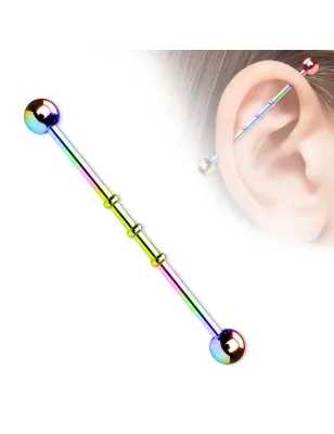 Piercing oreille industriel en titane "Notch"