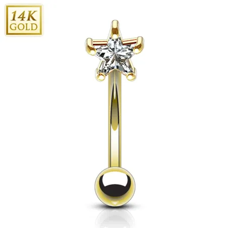 Piercing arcade étoile Or jaune 14 Carats