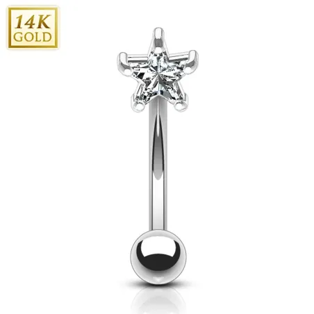 Piercing arcade étoile Or blanc 14 Carats