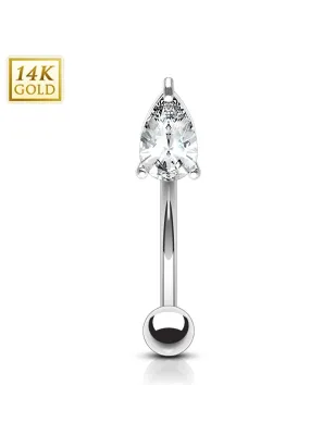 Piercing arcade larme Or blanc 14 Carats