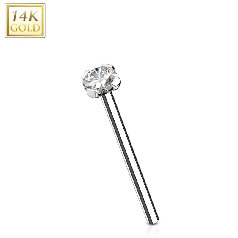 Piercing nez fishtail Or blanc 14 carats