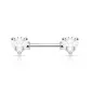 Piercing téton double coeur blanc