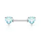 Piercing téton double coeur turquoise