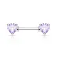 Piercing téton double coeur tanzanite