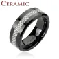 Bague homme céramique noire fibre de carbone