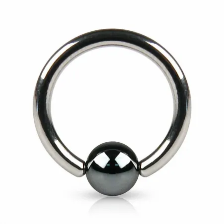 Piercing Anneau Captif Hematite