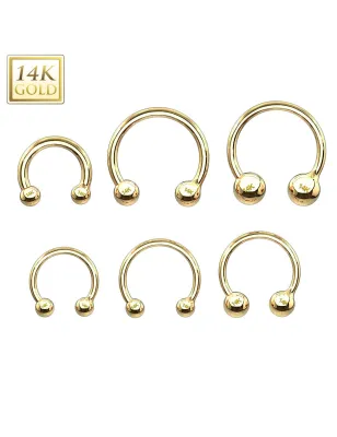 Piercing fer à cheval Or 14K avec Boules