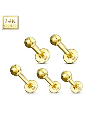 Piercing Labret Or 14K Véritable