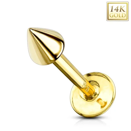 Piercing Labret Or 14K Véritable Spike