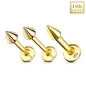 Piercing oreille Labret Or 14K Véritable Spike