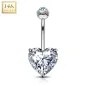 Piercing nombril Or Blanc 14 Carats Coeur blanc