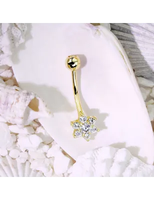 Piercing nombril Or 14 carats Fleur