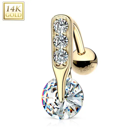 Piercing nombril inversé Or 14 carats Solitaire