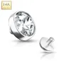 Piercing microdermal Or blanc 14 Carats zirconium