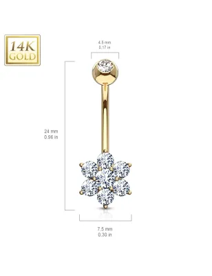 Piercing nombril Or 14 carats Fleur