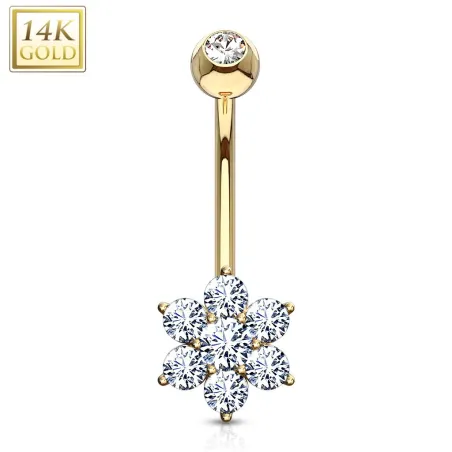 Piercing nombril Or 14 carats Fleur