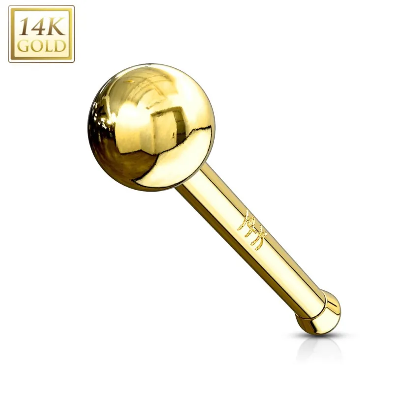 Piercing Nez Or jaune 14K Stud Boule