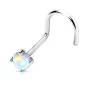 Piercing nez or blanc 14 carats opale