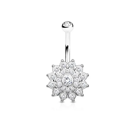 Piercing nombril dahlia cristaux