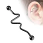 Piercing oreille Industriel ZigZag Noir