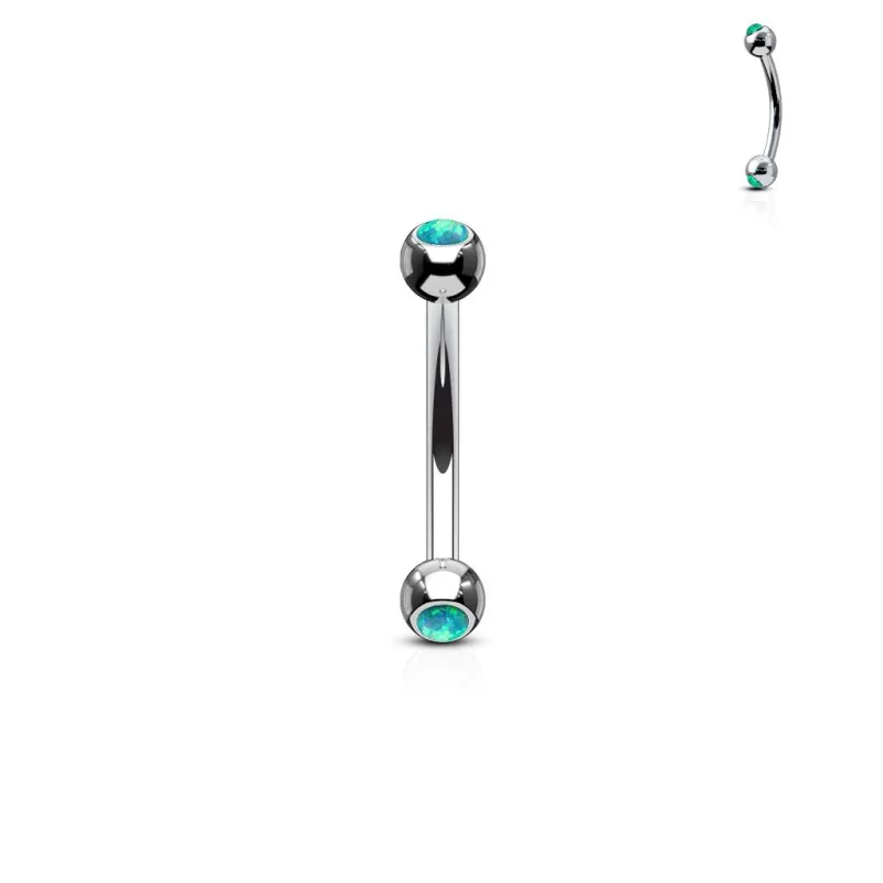 Piercing arcade boules opale vert