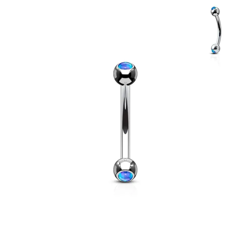 Piercing arcade boules opale bleue