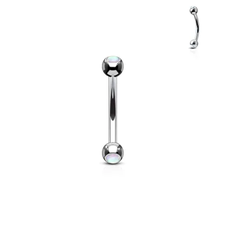 Piercing arcade boules opale blanche