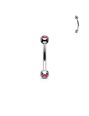 Piercing arcade boules opale rouge