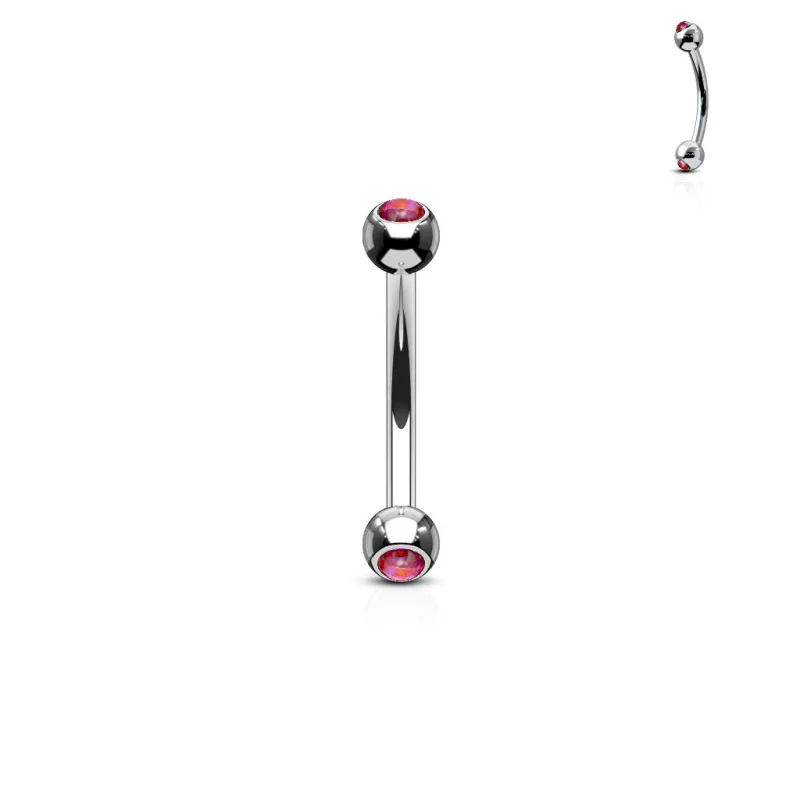 Piercing arcade boules opale rouge