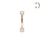 Piercing arcade strass en acier or rose