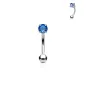 Piercing arcade zircon rond bleu