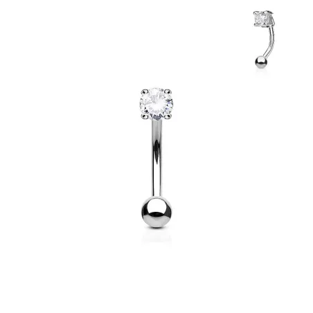 Piercing arcade zircon rond blanc