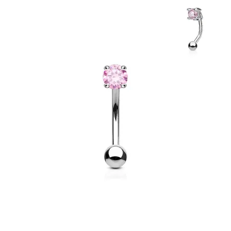 Piercing arcade plaqué or zircon rond rose