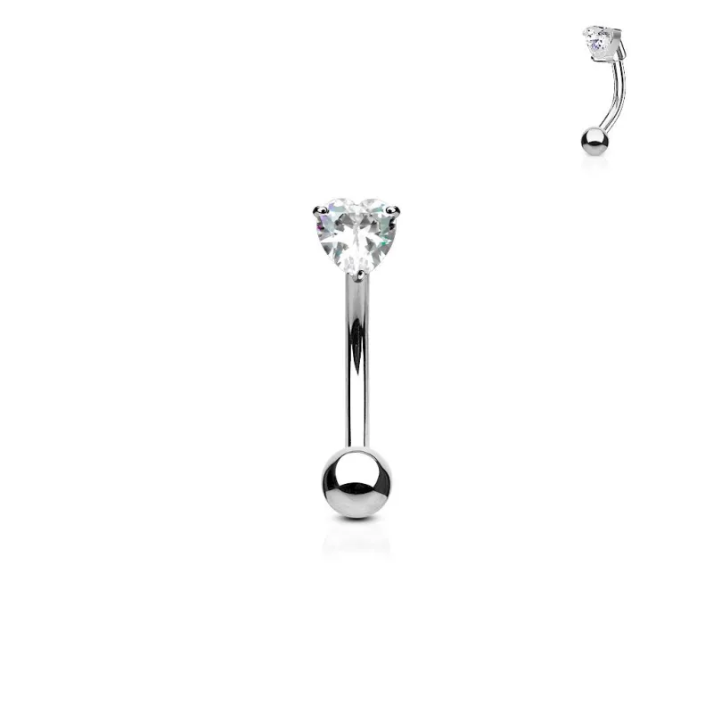 Piercing arcade zircon coeur blanc