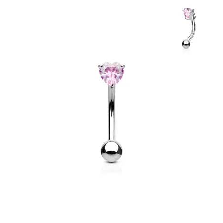 Piercing arcade zircon coeur rose