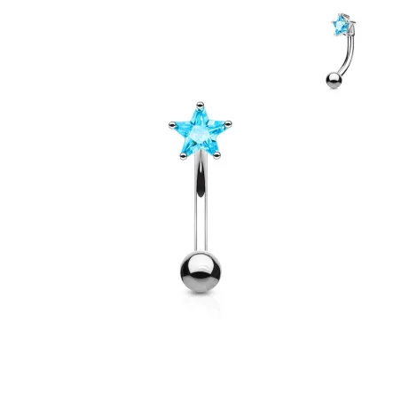 Piercing arcade zircon étoile turquoise