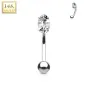 Piercing arcade Or blanc 14K Pierre Zirconium Ovale