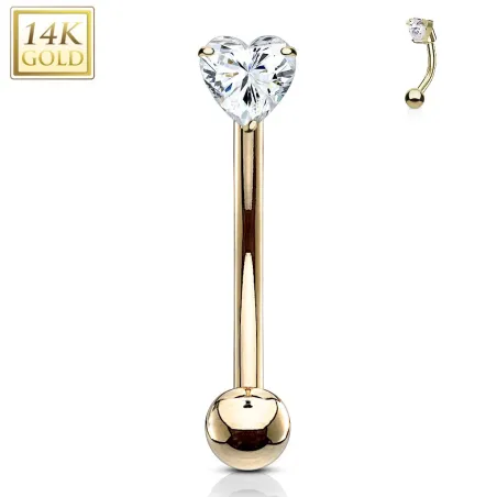 Piercing arcade Or jaune 14 carats coeur