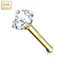 Piercing Nez Or jaune 14 Carats Gemme de 3 mm