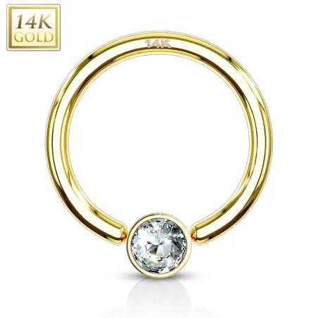 Piercing anneau captif Or Jaune 14 Carats strass