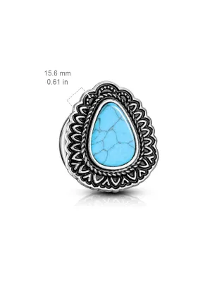 Piercing tunnel larme turquoise