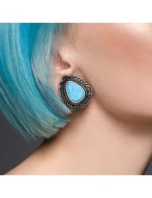 Piercing tunnel larme turquoise