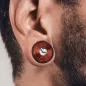 Piercing plug bois de sono cuivre et nacre