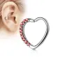 Piercing oreille cartilage daith coeur strass rouges