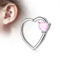 Piercing oreille cartilage daith gemme coeur rose