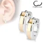 Paire Boucles d'oreille anneaux centre or rose