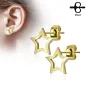 Paire boucles d'oreilles clous étoile silhouette doré