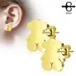 Paire boucles d'oreilles clous ourson doré