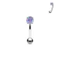 Piercing arcade acier chirurgical opale violette