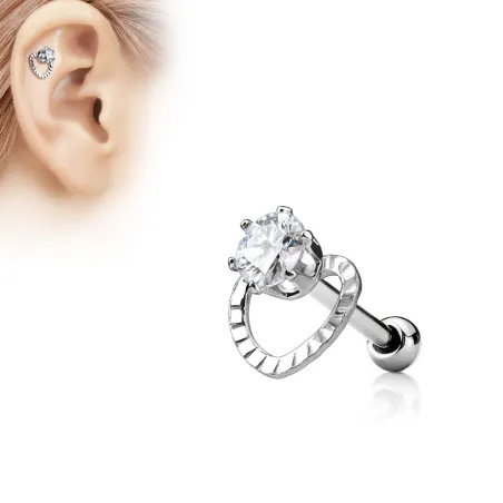 Piercing Oreille Helix Coeur Gemme